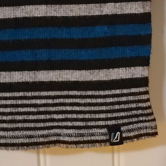 Amplify Soft Thermal Ribbed Knit Long Sleeve Shirt Boys 5/6 Black Stripe Kid Tee - Picture 3 of 4